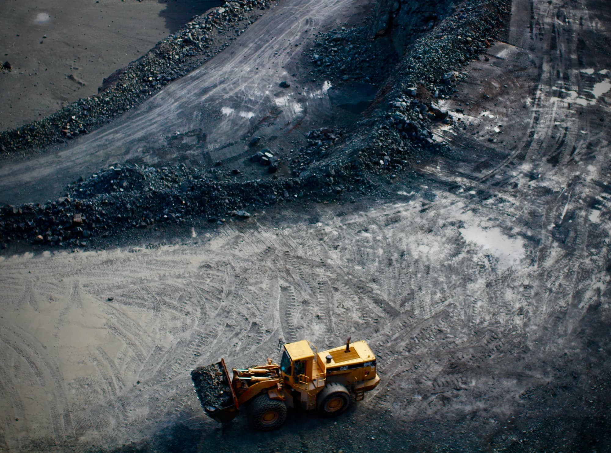 Coal stockpile at the port terminal ahead of inland delivery